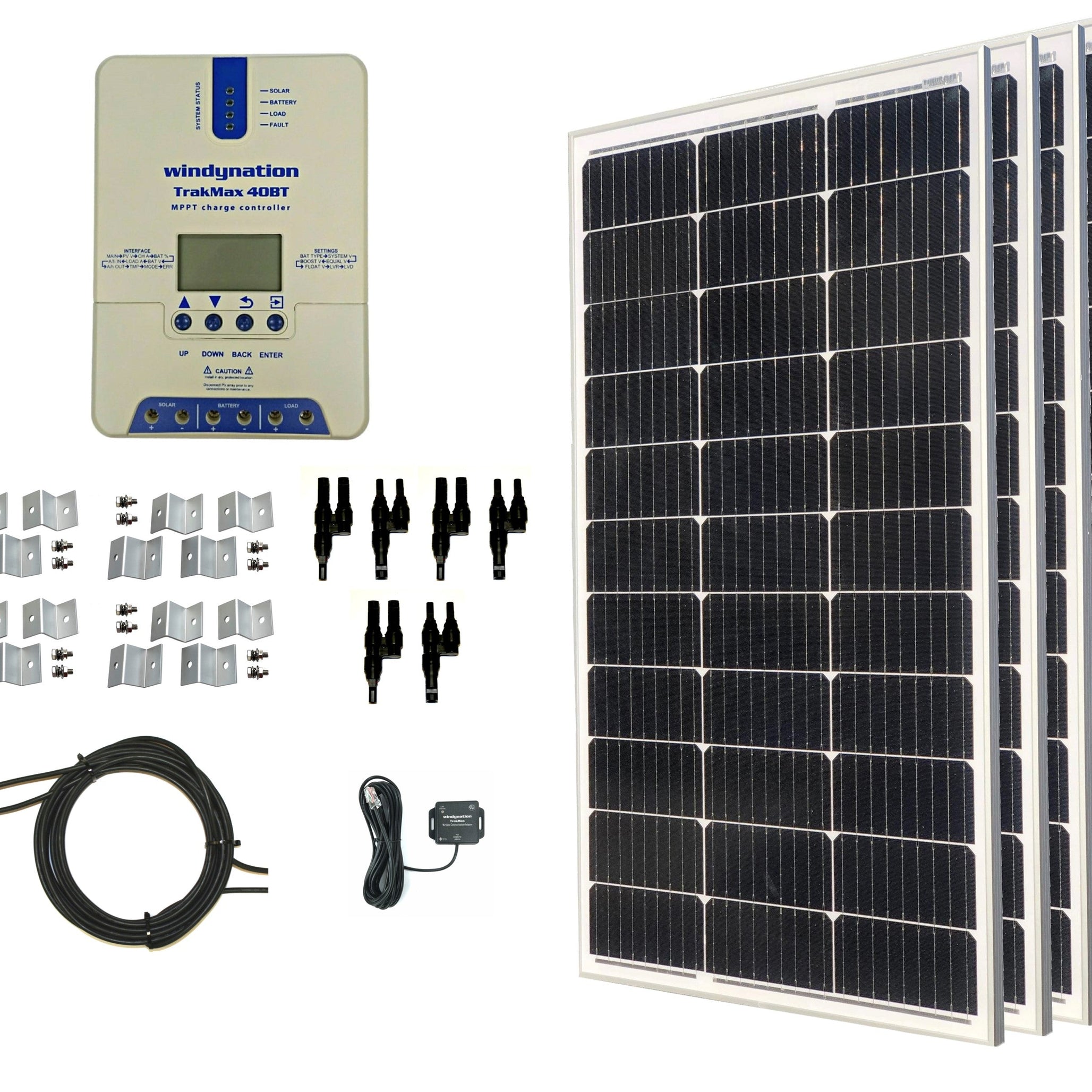 400-Watt Monocrystalline Solar Panel Kits with TrakMax MPPT 40A Charge Controller
