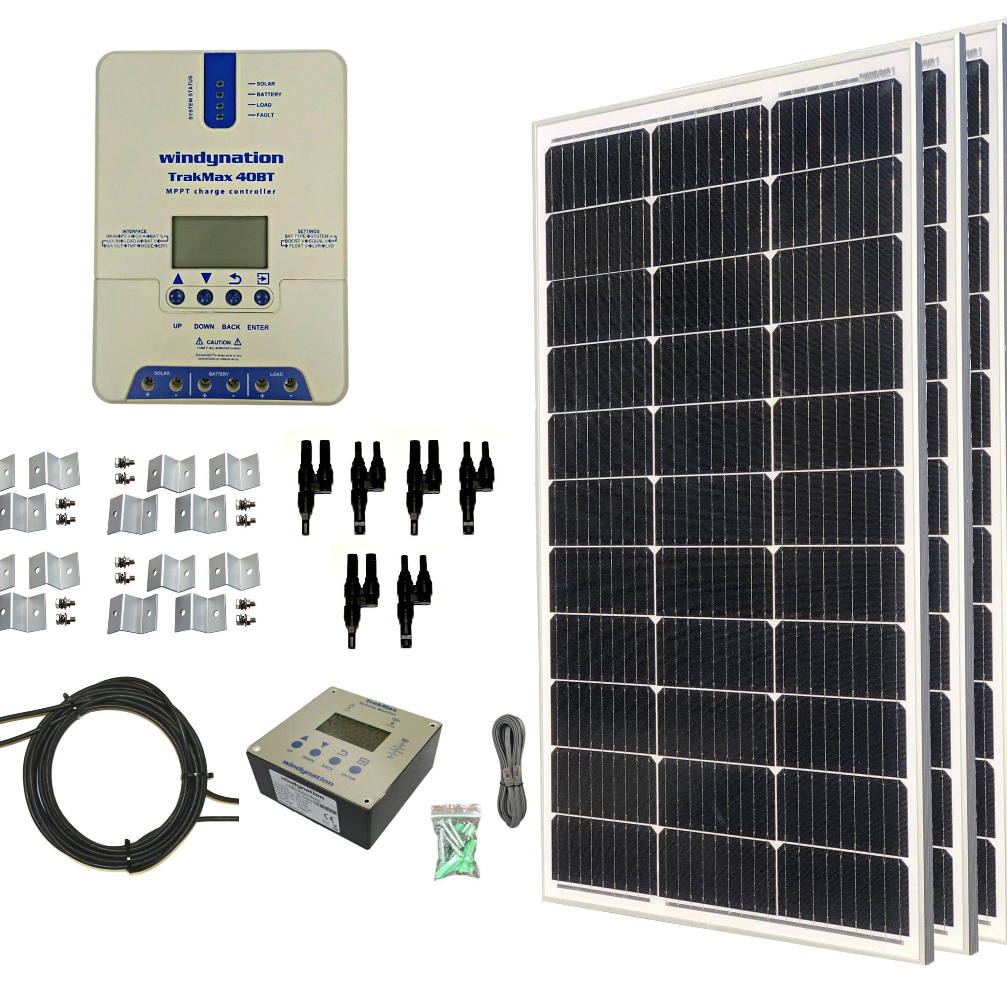 400-Watt Monocrystalline Solar Panel Kits with TrakMax MPPT 40A Charge Controller