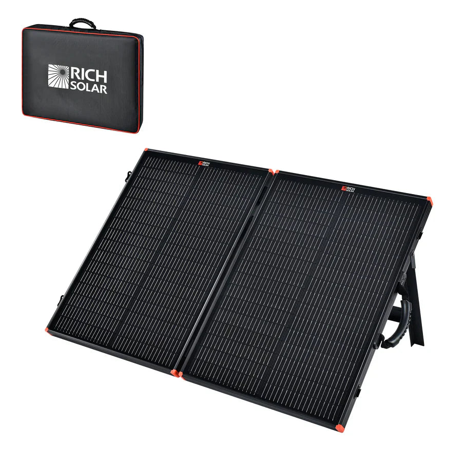 MEGA 100 Portable Briefcase Solar Panel | 12v 100 Watt Portable Solar Panel | High Efficiency | Compatible w/ EcoFlow, Bluetti, Hysolis, & More