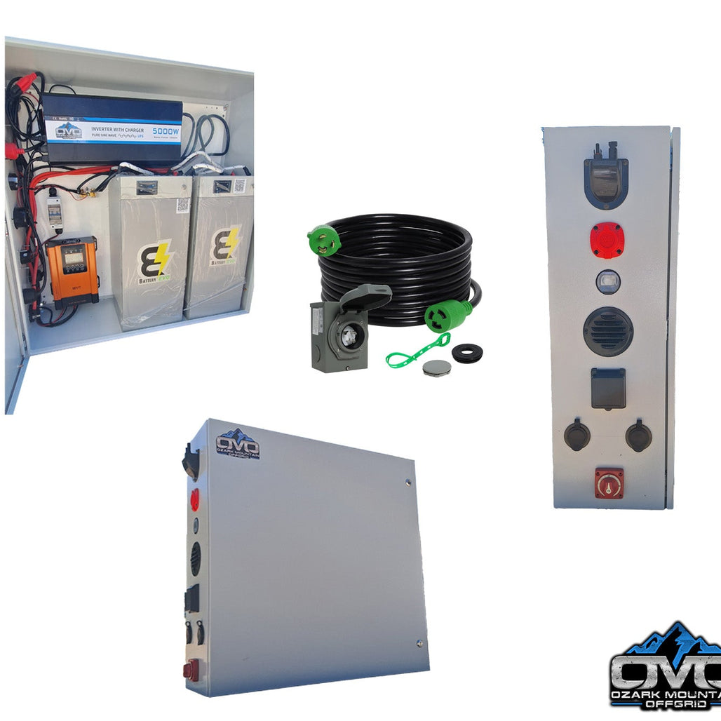Boat Dock Offgrid Solar Kit - Mountable with Plug and Play Connections 2x 5.9KW Lithium Batteries (No Solar Panels)