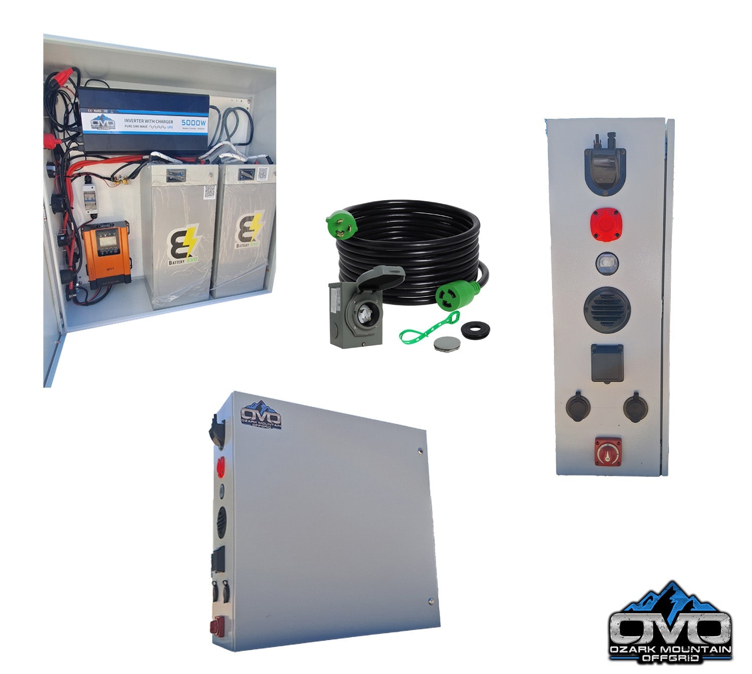 Boat Dock Offgrid Solar Kit - Mountable with Plug and Play Connections 2x 5.9KW Lithium Batteries (No Solar Panels)