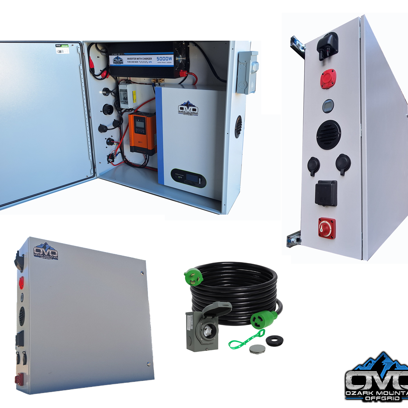 Boat Dock Offgrid Solar Kit - Mountable with Plug and Play Connections 5.12KW OMO Patriot Lithium Battery (No Solar Panels)