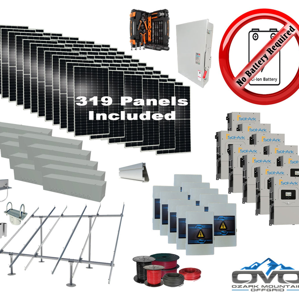 175KW Complete Offgrid Solar Kit + 10x 15K Sol-Ark Inverter +175.45KW Solar with Ground Mount and Wiring