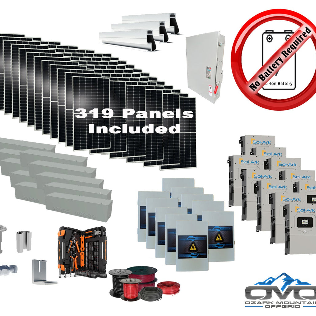 175KW Complete Offgrid Solar Kit + 10x 15K Sol-Ark Inverter +175.45KW Solar with Mounting Rails and Wiring