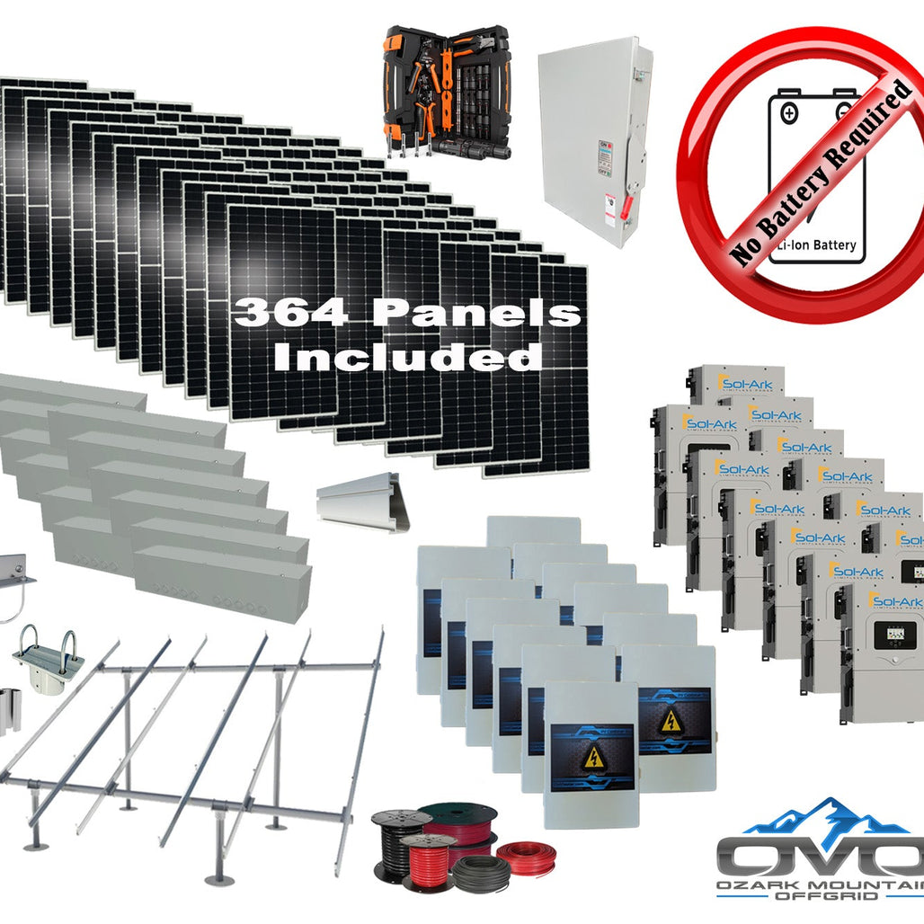 200KW Complete Offgrid Solar Kit + 12x 15K Sol-Ark Inverter +200.2KW Solar with Ground Mount and Wiring