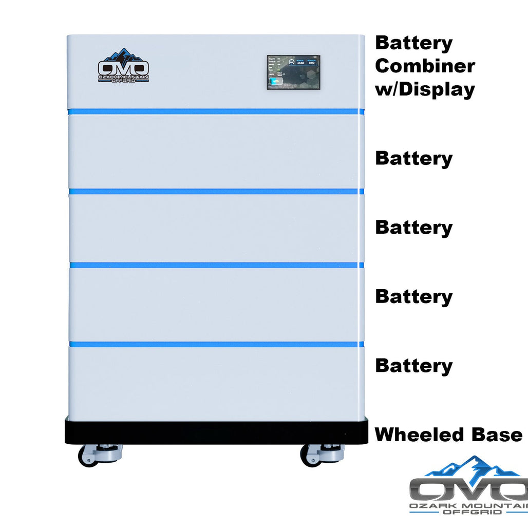17KW Complete Offgrid Solar Kit - 15K Sol-Ark Inverter + 20.48KW OMO Stack Lithium Battery +17.6KW Solar with Mounting Rails and Wiring