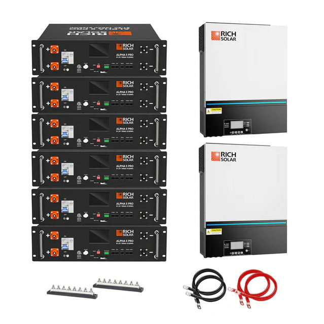 Rich Solar Off-Grid Kit | 13kW 120/240V Output | 30.72kWh EG4 Lithium Iron Phosphate Powerwall