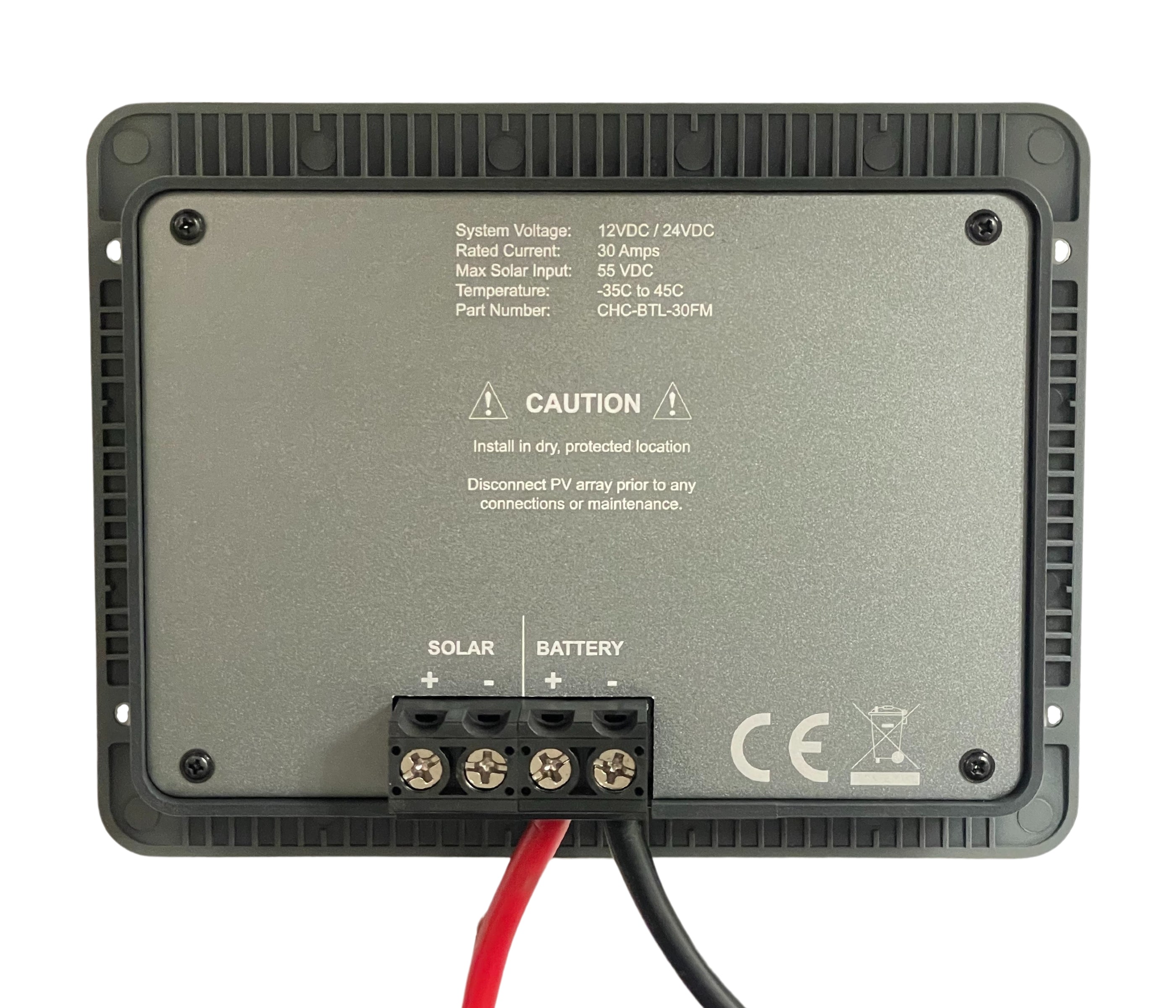 30-Amp Flush Mount LCD PWM Solar Charge Controller with Wireless Connectivity