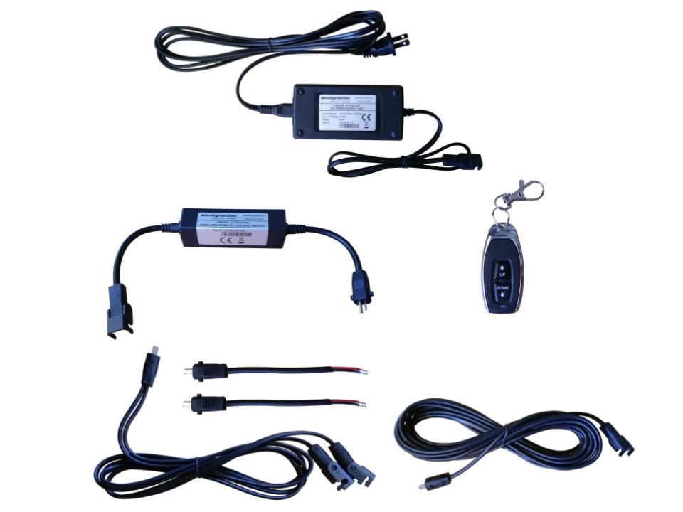 Linear Actuator or DC Motor Power Supply + DPDT Wireless Remote Control Up Down Switch + Wiring