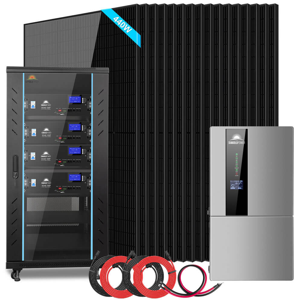 Hybrid Solar Kit 11.4KW 48V Split Phase 20.48KWH/50.2KWH Lithium Battery 450 Watt Solar Panel SGH-11N2E/ SGH-11N5E