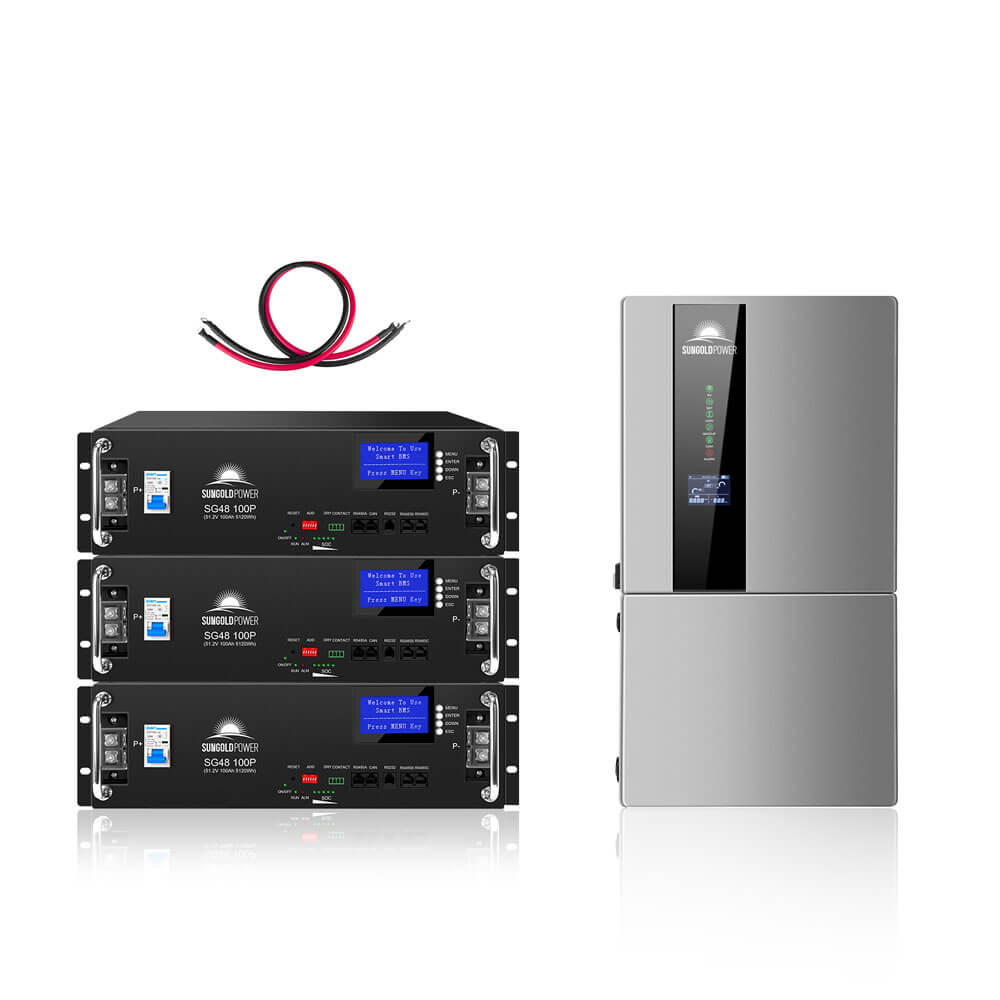 Hybrid Solar Kit 7.6KW 48V Split Phase 15.36KWH/30.72KWH Lithium Battery 415/ 500 Watt Solar Panel SGH-7.6N3E/ SGH-7.6DN6E