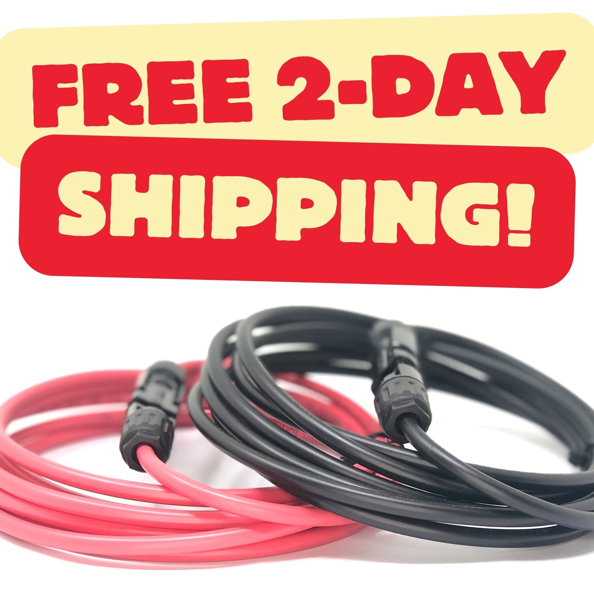 12 Gauge (AWG) Black + Red Solar Panel Extension Cable Wire with Solar Connectors