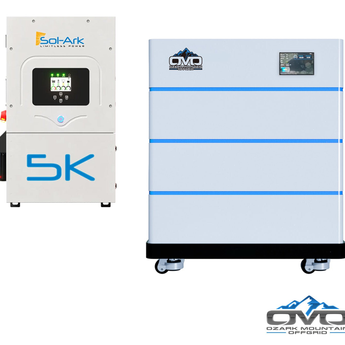 5K Sol-Ark Inverter + 15.36KW OMO Stack Lithium Battery