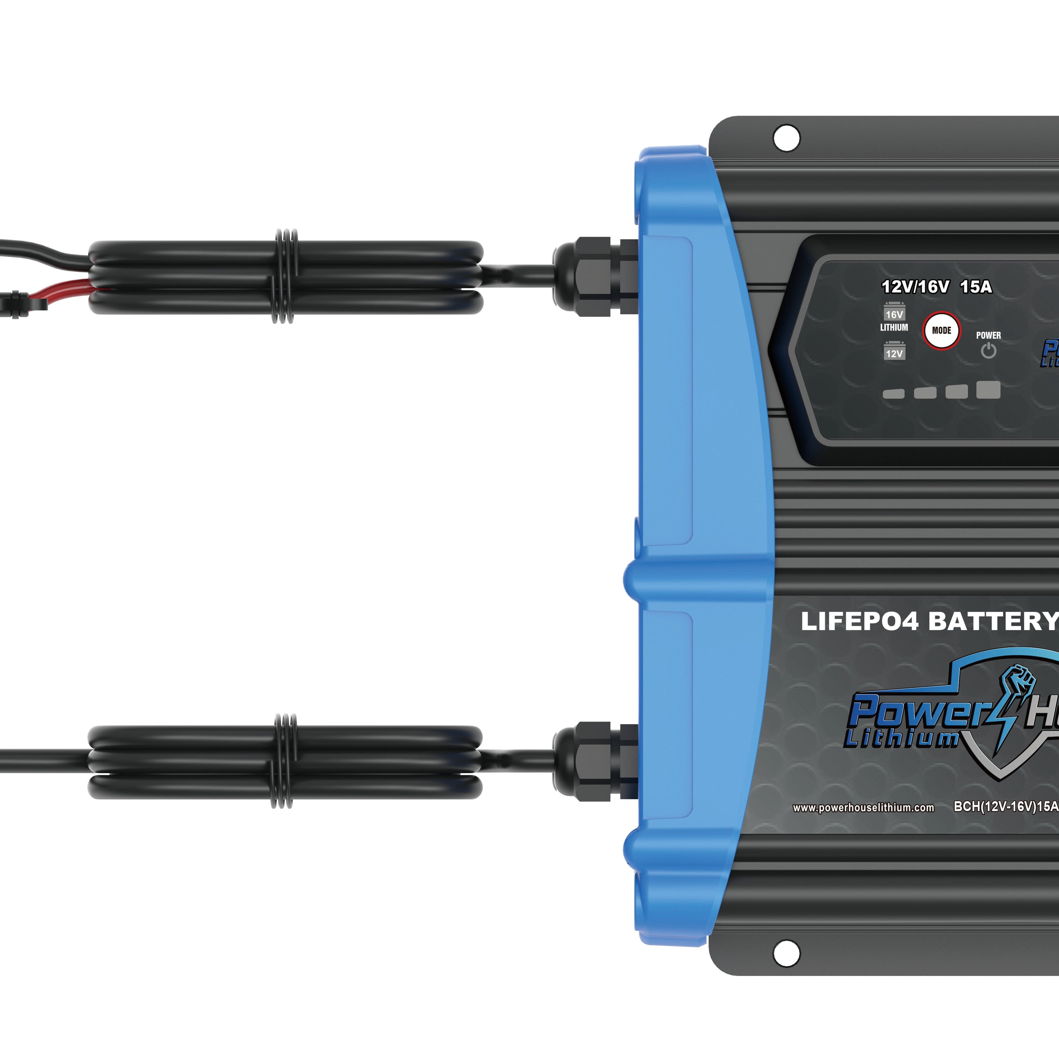 PowerHouse Dual Voltage 12v or 16V 15A Selectable AC Waterproof Onboard Charger - Mercados Solar
