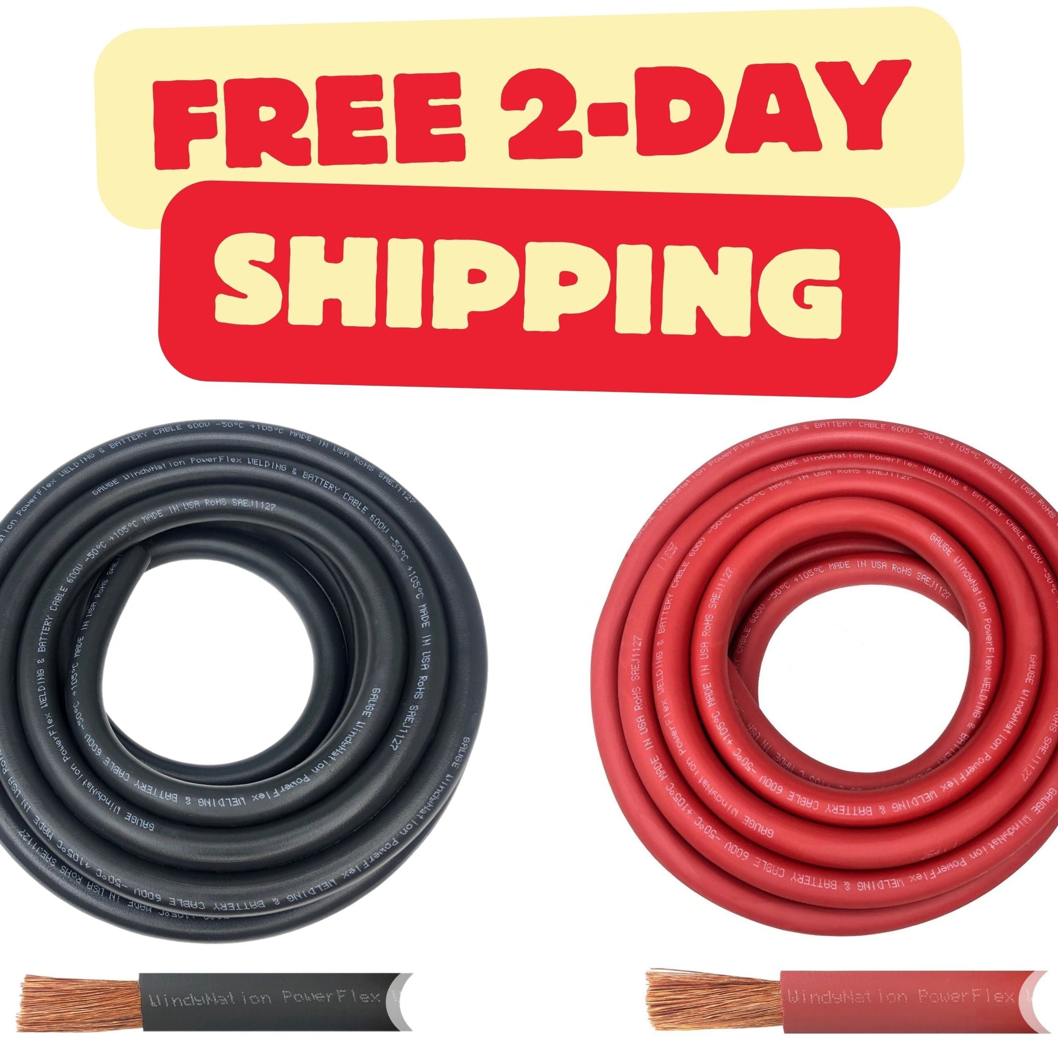6 Gauge Pure Copper Ultra Flexible Welding & Battery Cable