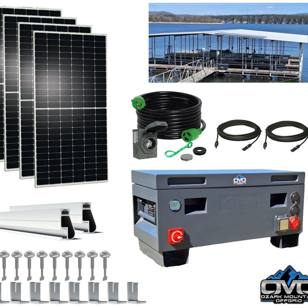 2.2KW Boat Dock Offgrid Solar Kit - Portable with Plug and Play Connections