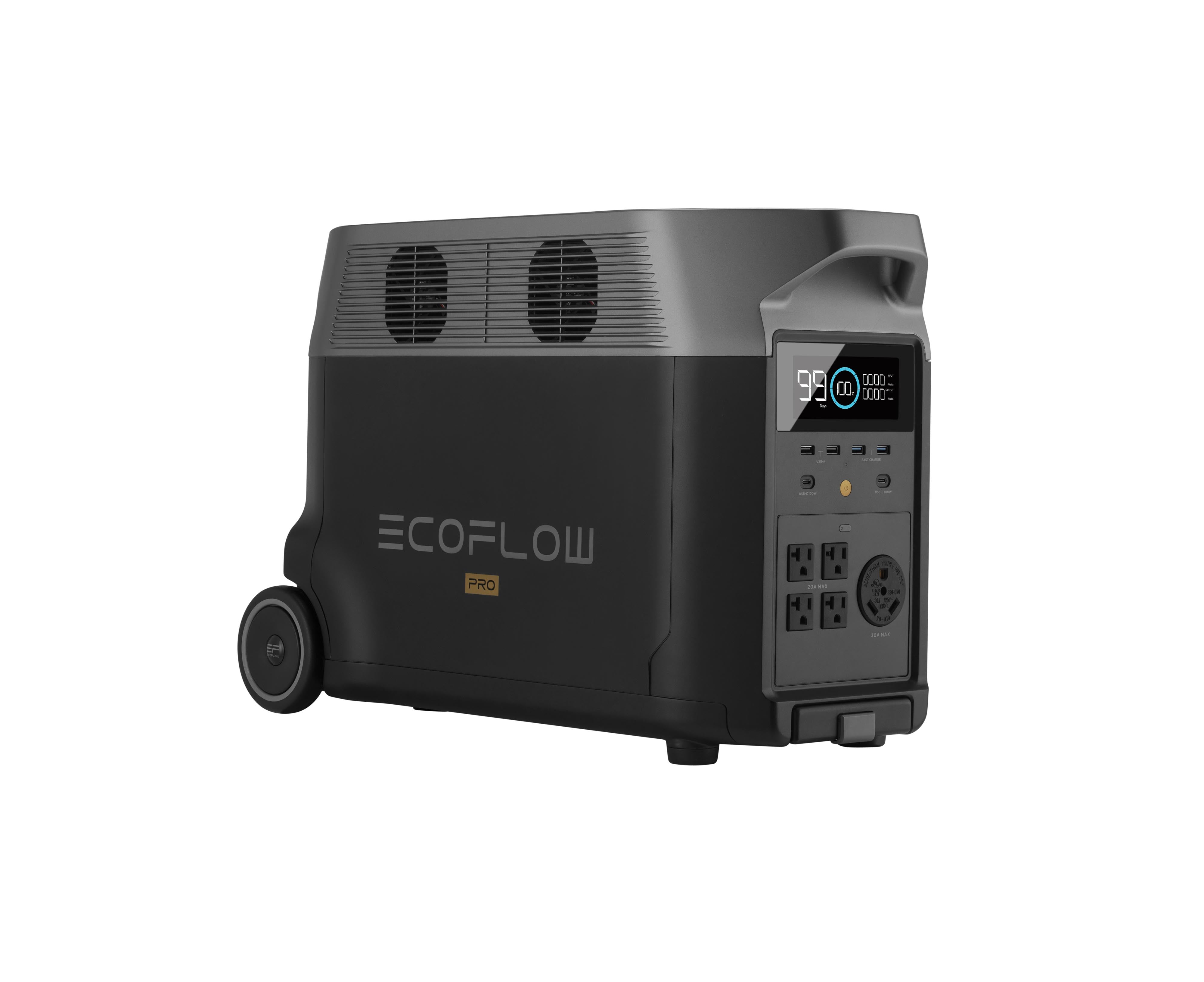 EcoFlow DELTA PRO 120/240V Output - 2x 3600 Watt Solar Generators / 7200wH Lithium Storage / 2600w Solar Complete Offgrid Kit