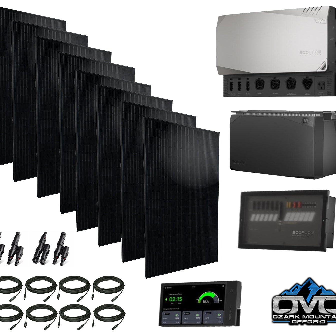 EcoFlow Power Kit 120V Output - 1x 3600 Watt Solar Generator / 5000wH Lithium Storage / 2600w Solar Complete Offgrid Kit