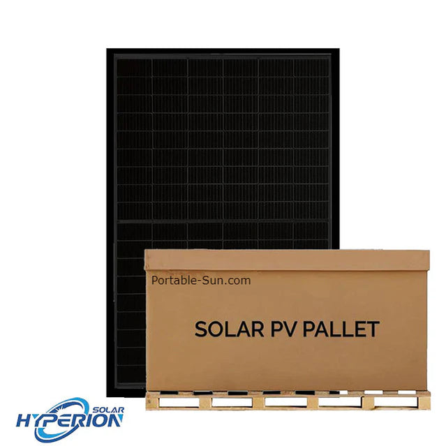 14.4kW Pallet - Hyperion by Runergy 400W Bifacial Solar Panel (Black) | Up to 500W with Bifacial Gain | Full Pallet (36) - 14.4kW Total
