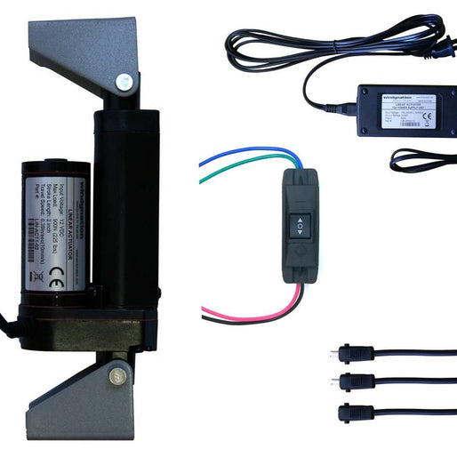 Linear Actuator 12-Volt 225lbs with Power Supply and Mounting Brackets + Up Down DPDT Switch