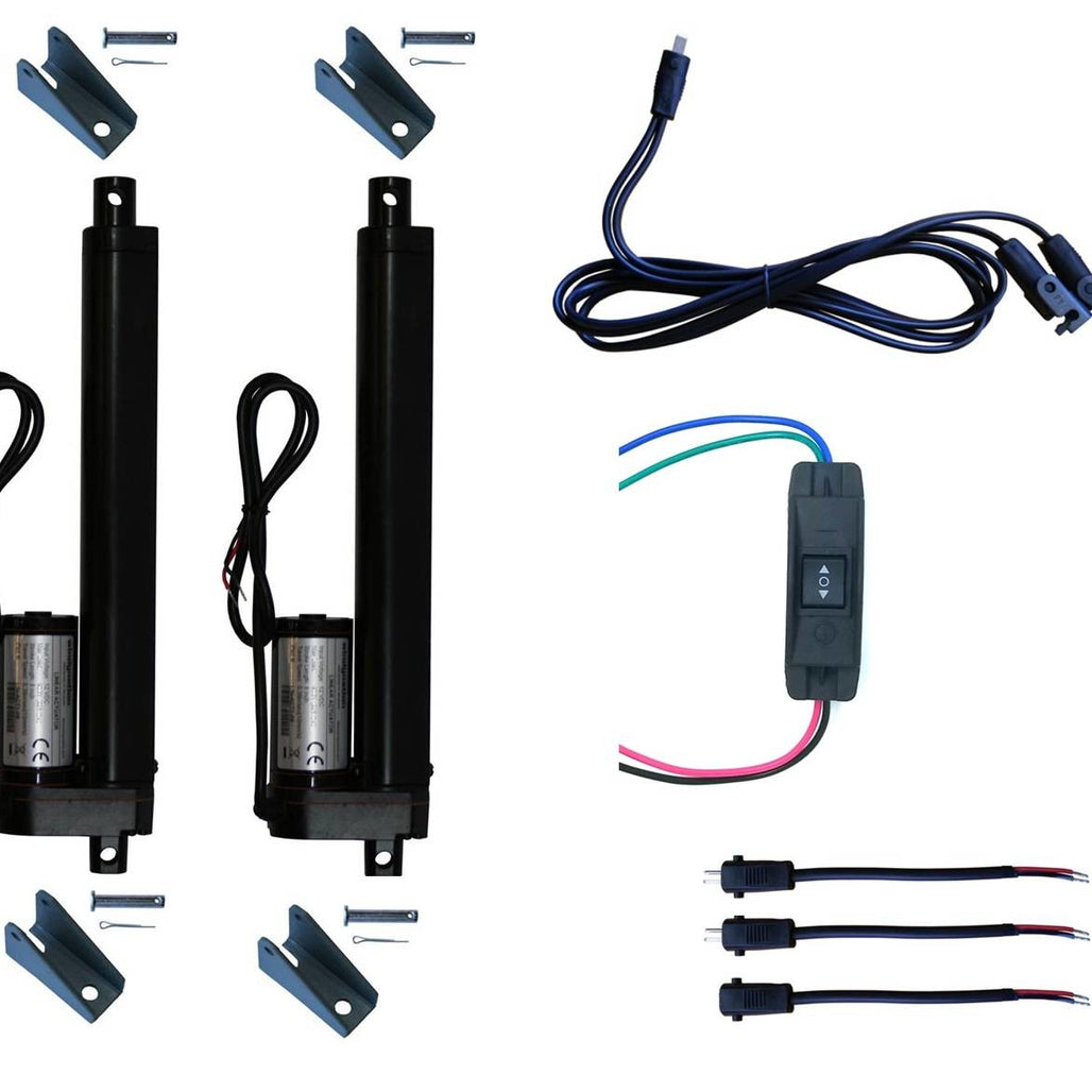 Linear Actuator 12-Volt 225lbs with Mounting Brackets + Up Down DPDT Switch