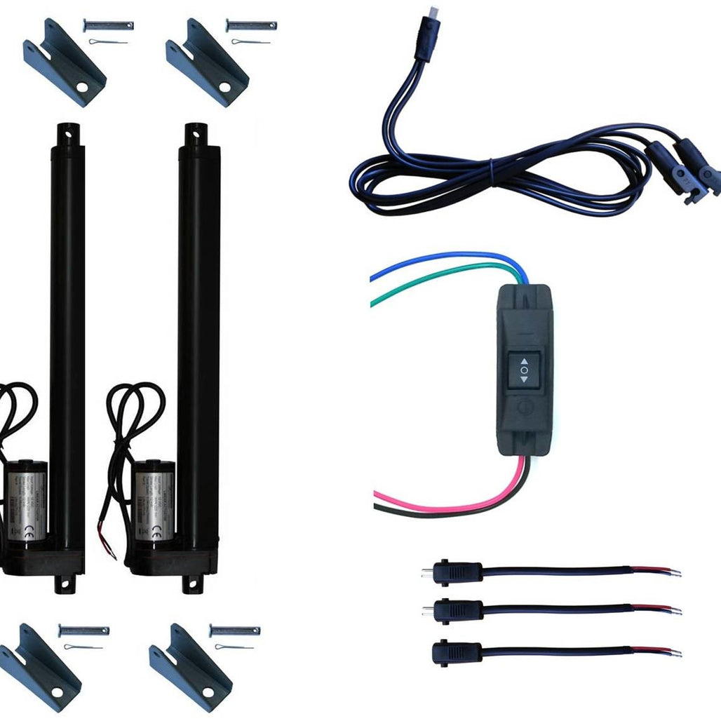 Linear Actuator 12-Volt 225lbs with Mounting Brackets + Up Down DPDT Switch