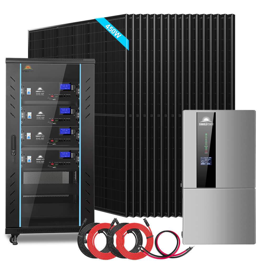 Hybrid Solar Kit 11.4KW 48V Split Phase 20.48KWH/50.2KWH Lithium Battery 450 Watt Solar Panel SGH-11N2E/ SGH-11N5E