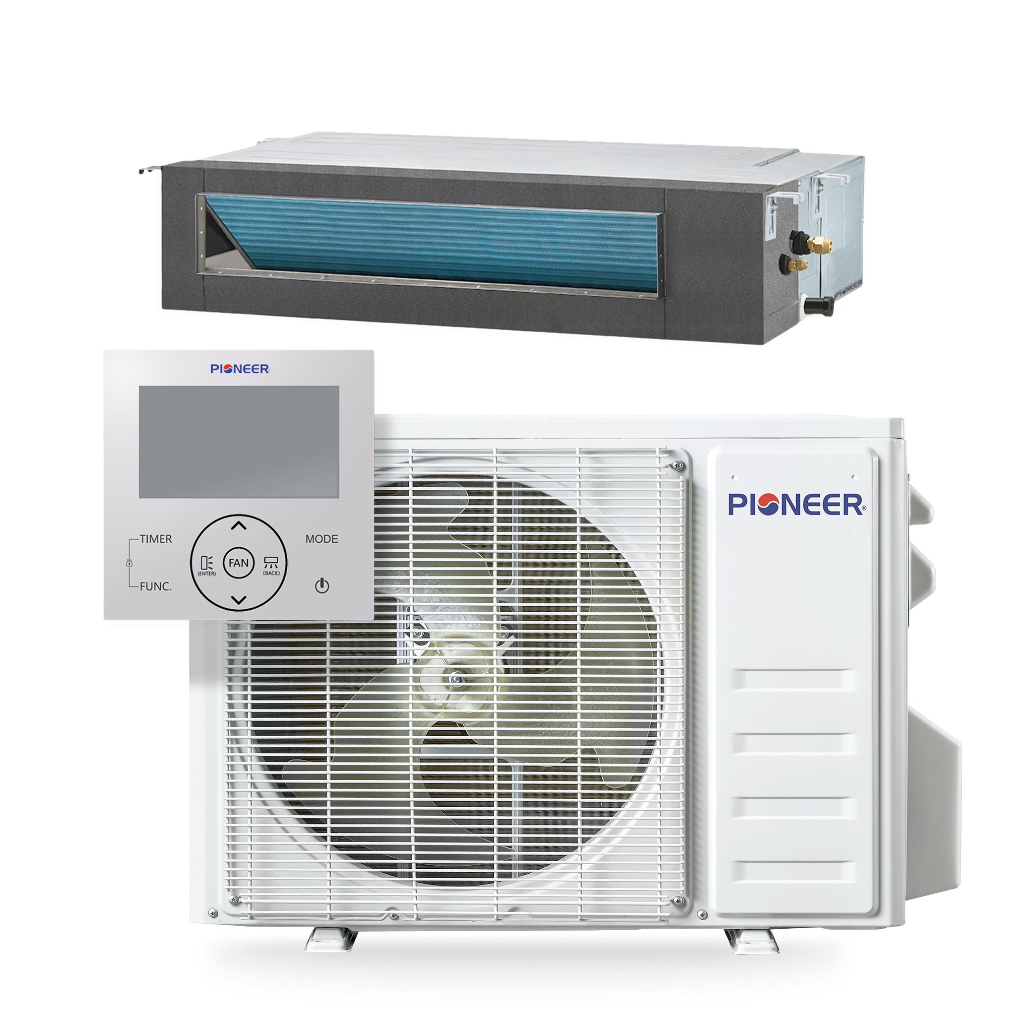 Pioneer® Quantum Ultra™ 12,000 BTU 18.5 SEER2 230V Ceiling Concealed Ducted Mini-Split Air Conditioner Inverter Heat Pump Full Set