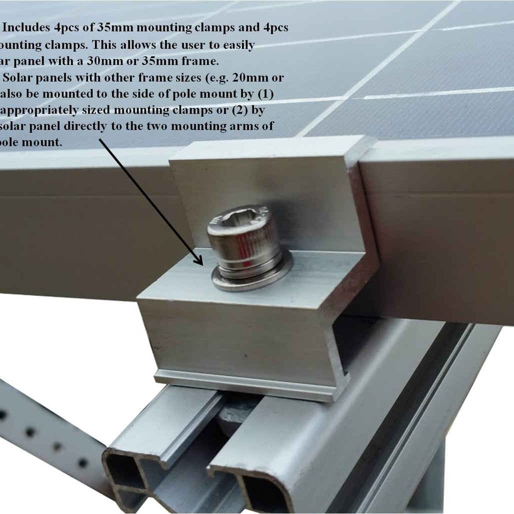 White Rack For Solar Panel Side of Pole Solar Panel Mount Rack for 30W to 120W Solar Panels ...