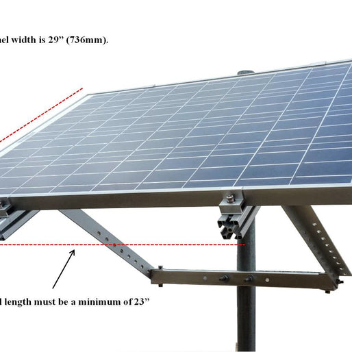 Side of Pole Solar Panel Mount Rack for 30W to 120W Solar Panels
