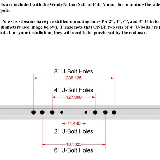 Side of Pole Solar Panel Mount Rack for 30W to 120W Solar Panels