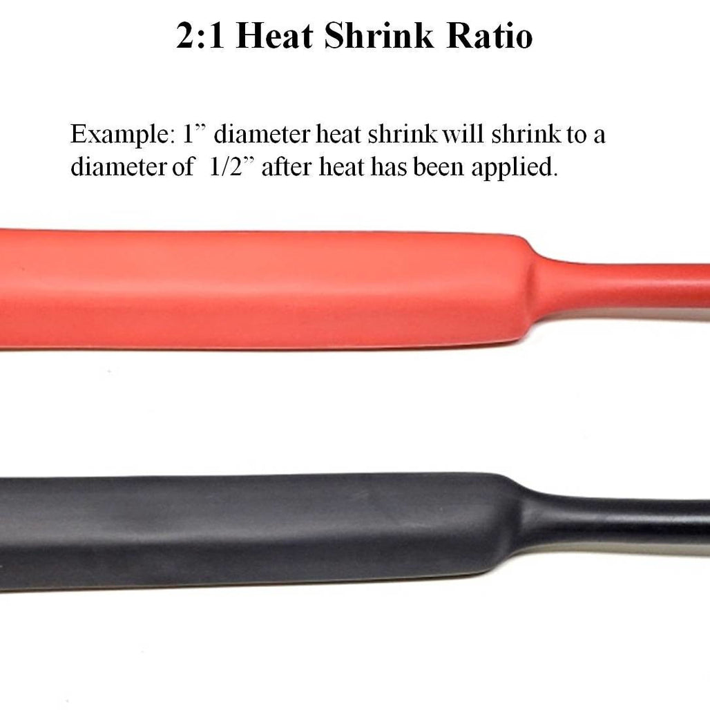 Red 2:1 Polyolefin Heat Shrink Tube Tubing - Various Inner Diameter Options Available