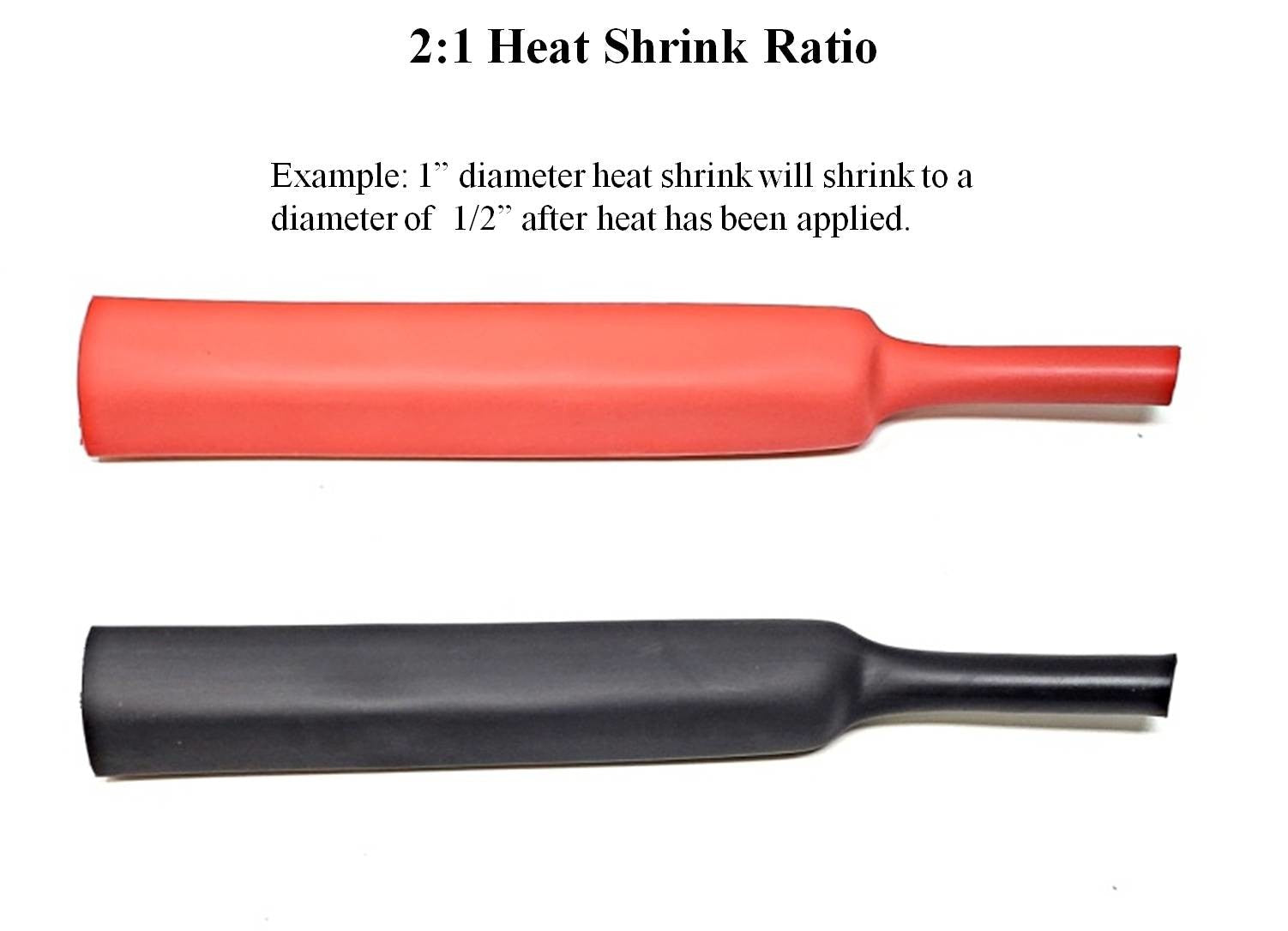Black and Red 3:1 Dual Wall Adhesive Glue Lined Marine Grade Heat Shrink Tube Tubing - 1/8", 3/16", 1/4", 3/8", 1/2", 3/4", 1", 1.5", 2"